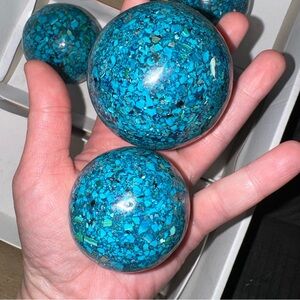 (6) Polished Chrysocolla Conglomerate Spheres
W/ Azurite & Malachite|